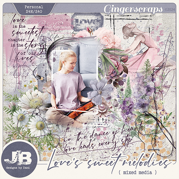 Love's Sweet Melodies Mixed Media by JB Studio