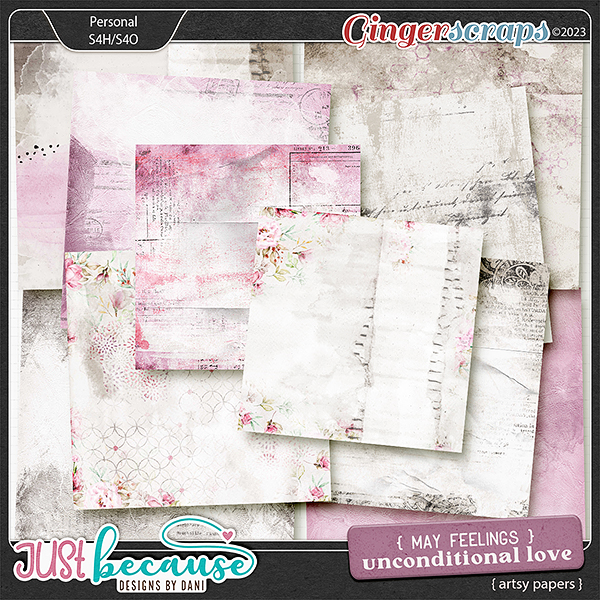 May Feelings: Unconditional Love Artsy Papers by JB Studio
