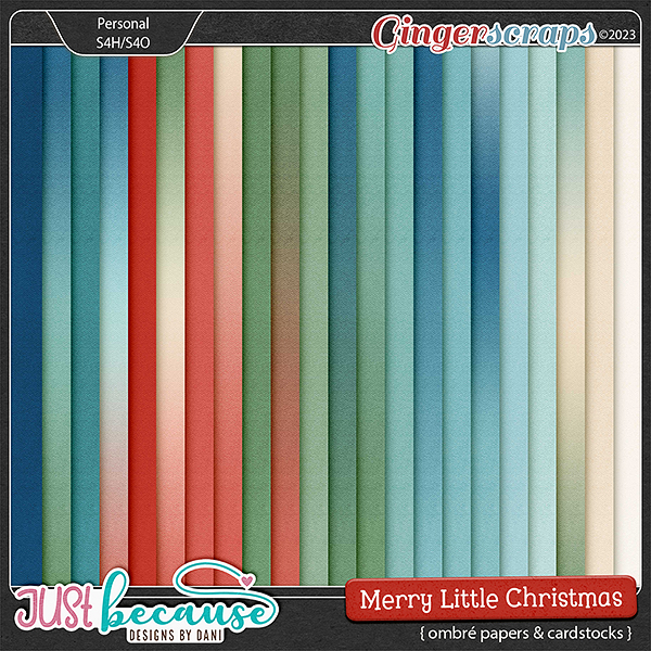 Merry Little Christmas Ombré Papers & Cardstocks by JB Studio