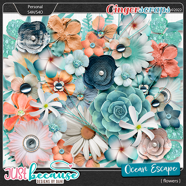 Ocean Escape Flowers by JB Studio