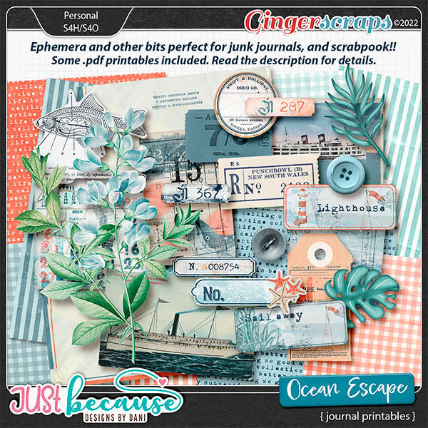 Ocean Escape Journal Bits by JB Studio