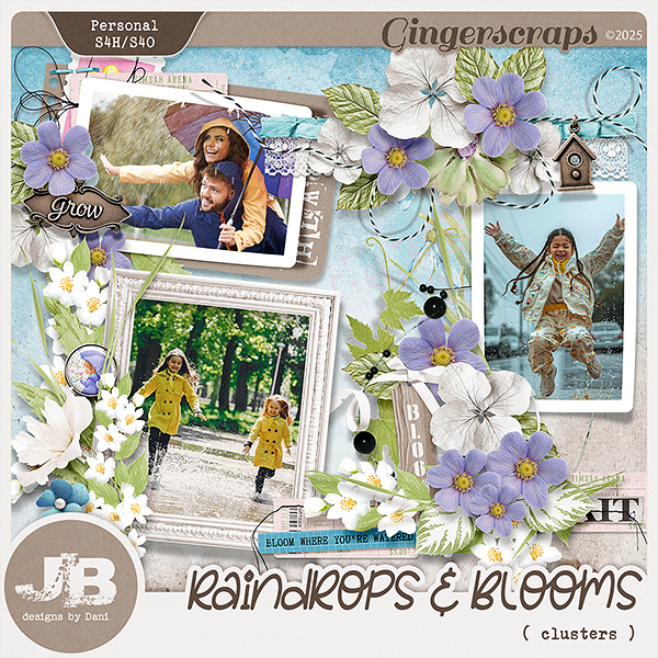Raindrops & Blooms Clusters by JB Studio