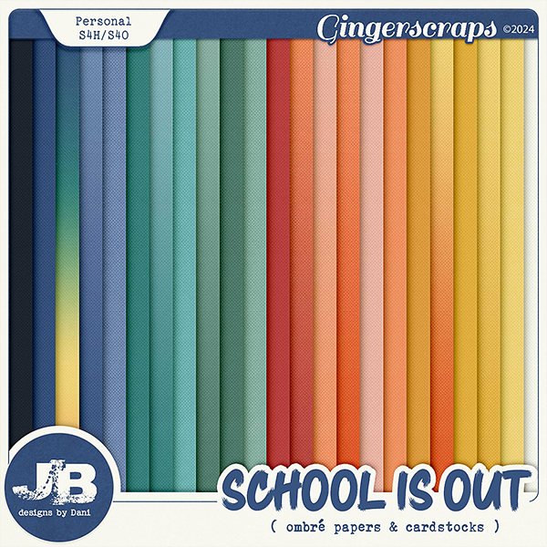 School Is Out Ombré Papers & Cardstocks by JB Studio