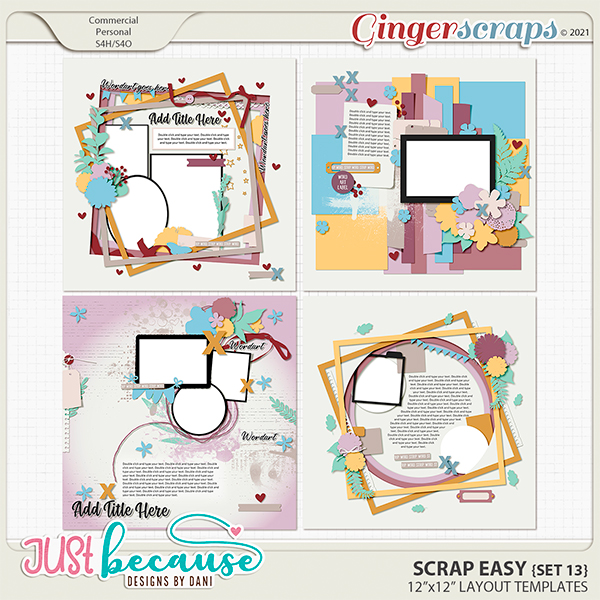 Scrap Easy 13 Templates by JB Studio