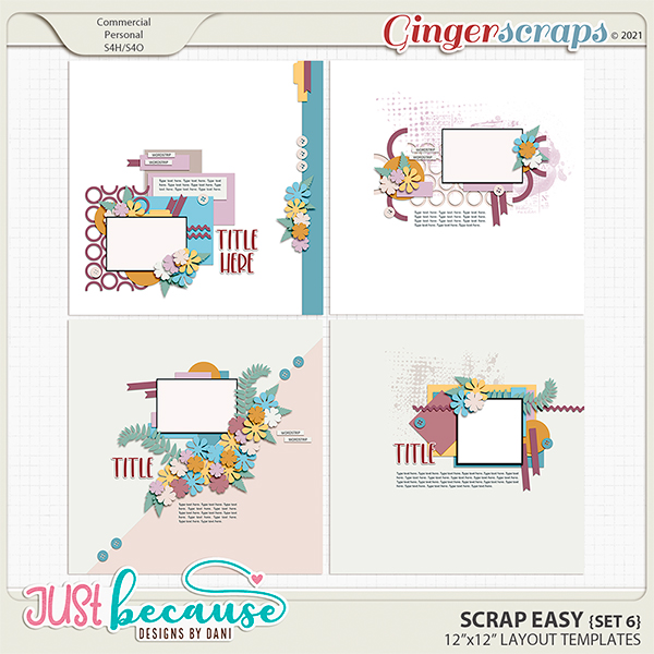 Scrap Easy 6 Templates by JB Studio