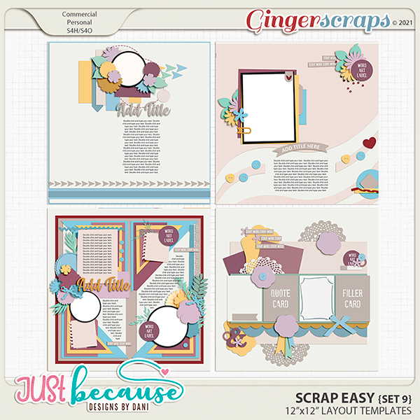 Scrap Easy 9 Templates by JB Studio