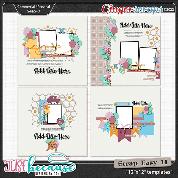 Scrap Easy 14 Templates by JB Studio