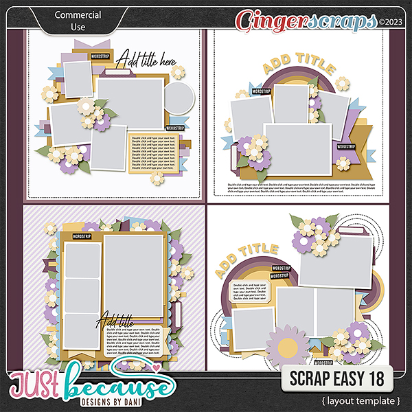{CU} Scrap Easy 18 Templates by JB Studio