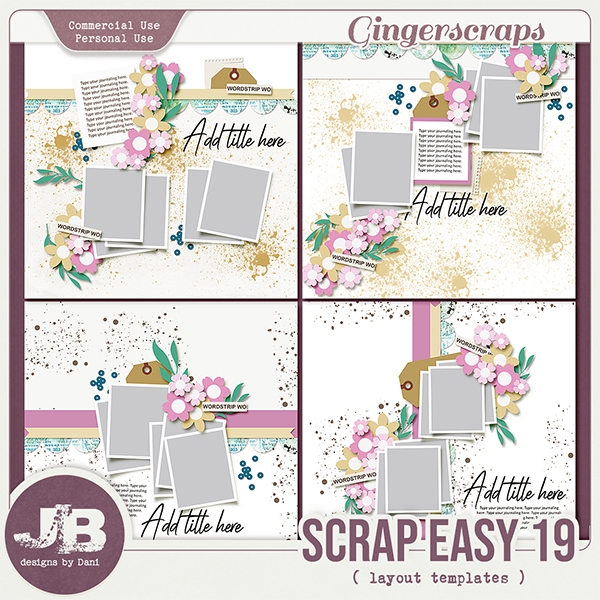 {CU} Scrap Easy 19 Templates by JB Studio