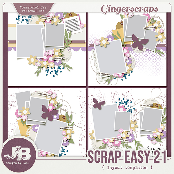 {CU} Scrap Easy 21 Templates by JB Studio