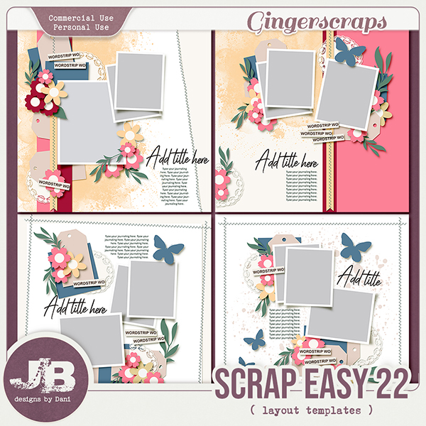 {CU} Scrap Easy 22 Templates by JB Studio