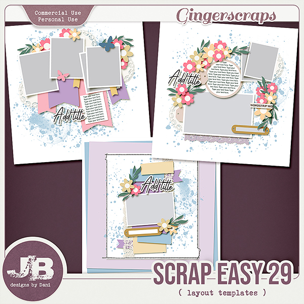 {CU} Scrap Easy 29 Templates by JB Studio