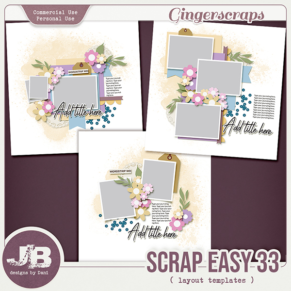 {CU} Scrap Easy 33 Templates by JB Studio