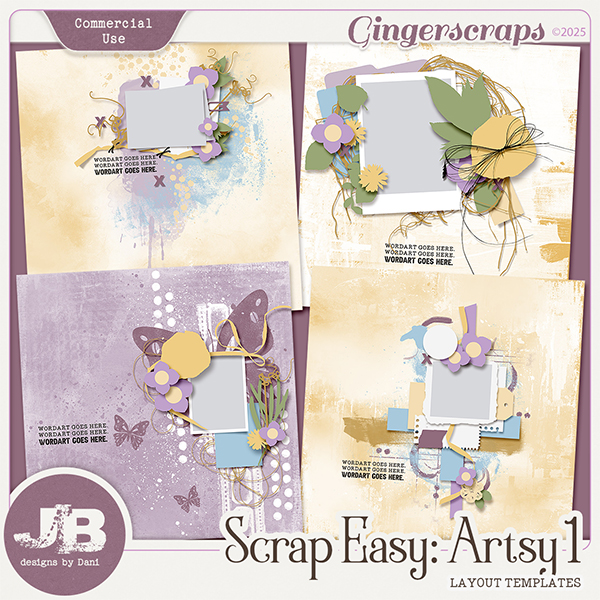 {CU} Scrap Easy: Artsy 1 Templates by JB Studio