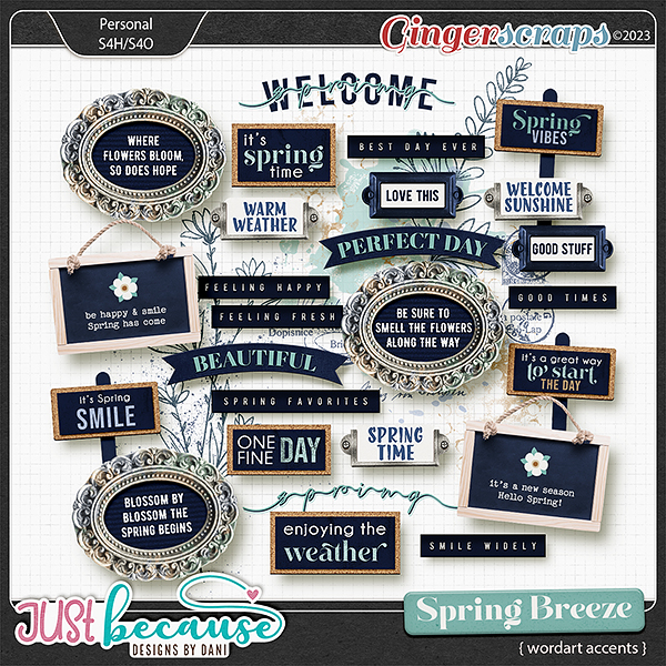 Spring Breeze Wordart Accents by JB Studio