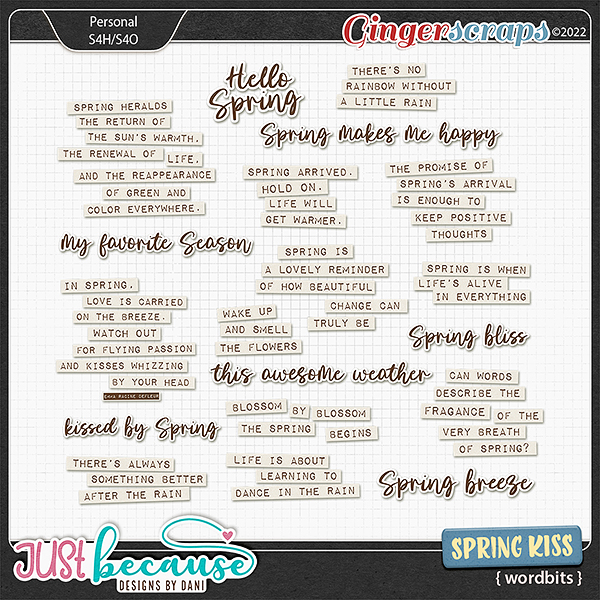 Spring Kiss Wordbits by JB Studio