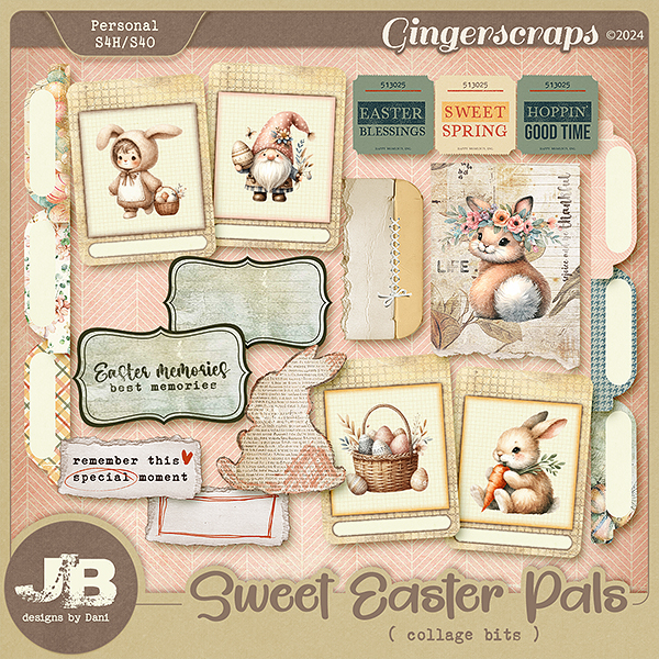 Sweet Easter Pals Collage Bits by JB Studio