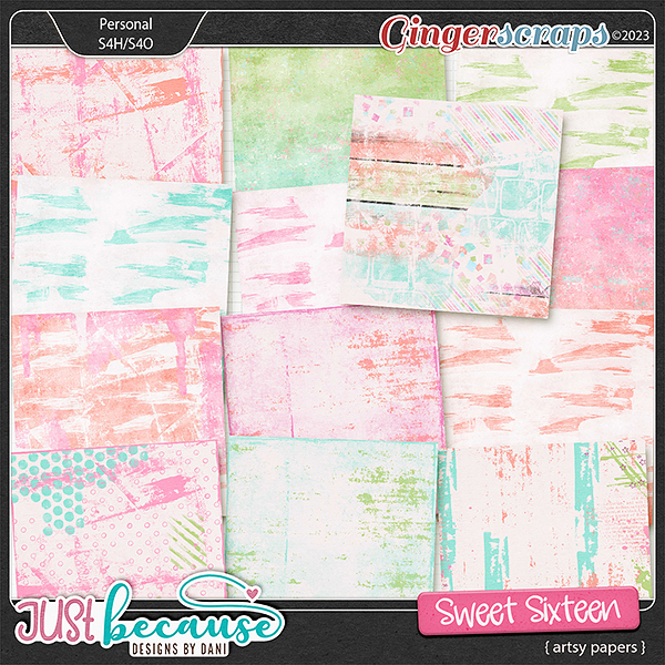 Sweet Sixteen Artsy Papers by JB Studio