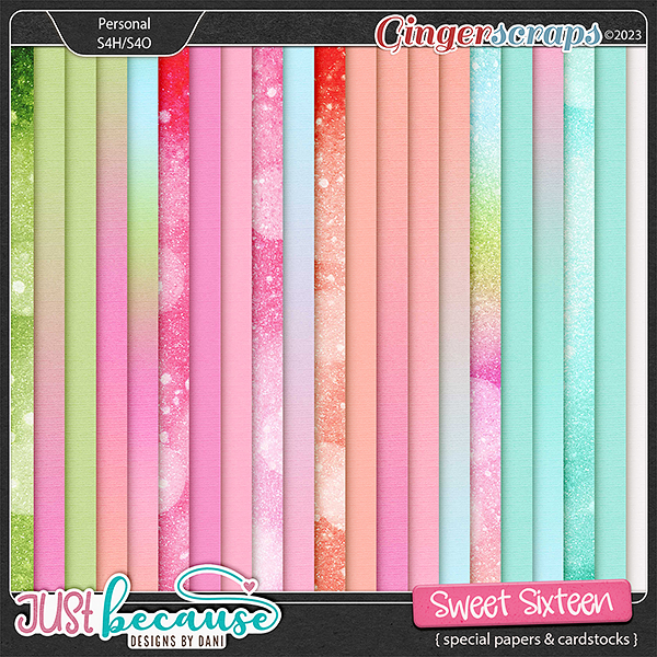 Sweet Sixteen Special Papers & Cardstocks by JB Studio