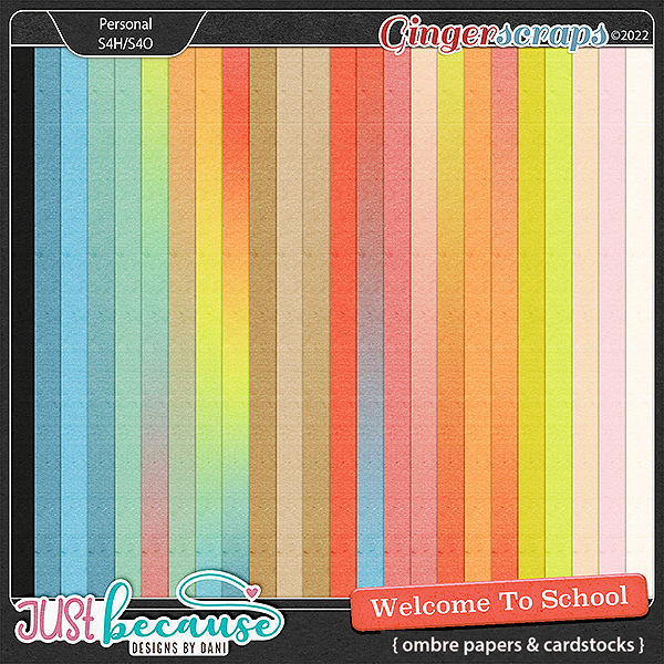 Welcome To School Ombre Papers & Cardstocks by JB Studio