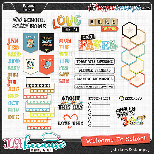 Welcome To School Stickers & Stamps by JB Studio