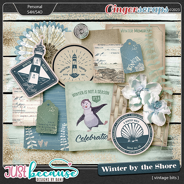 Winter by the Shore Vintage Bits by JB Studio