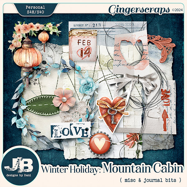 Winter Holiday: Mountain Cabin Misc & Journal Bits by JB Studio