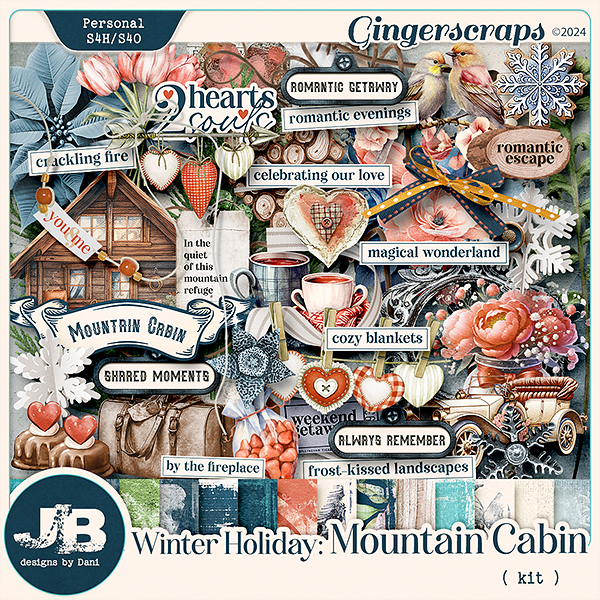 Winter Holiday: Mountain Cabin Kit by JB Studio