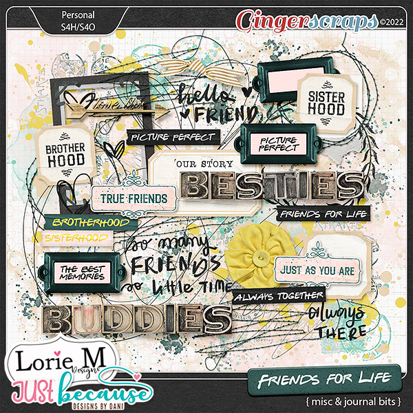 Friends for Life Journal Bits by JB Studio and LorieM Designs