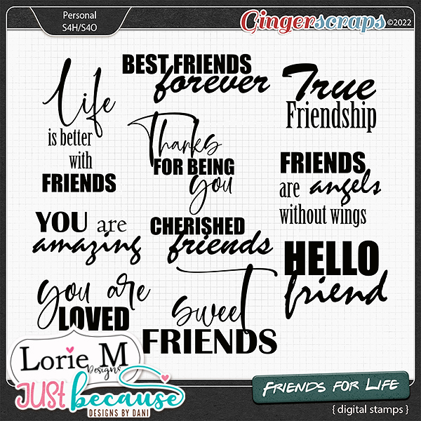 Friends for Life Digital Stamps by JB Studio and LorieM Designs