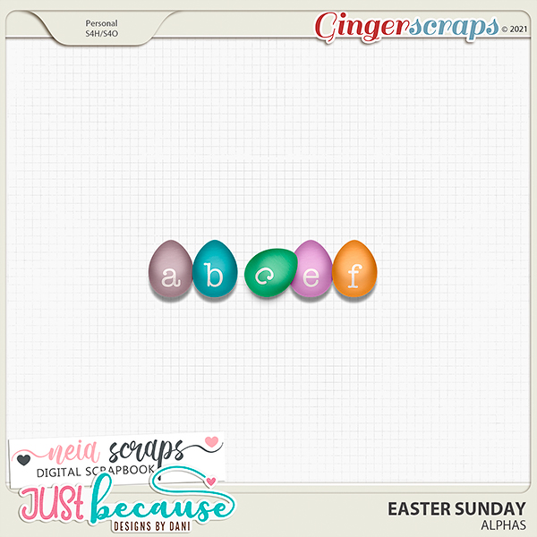 Easter Sunday Alphas by JB Studio and Neia Scraps