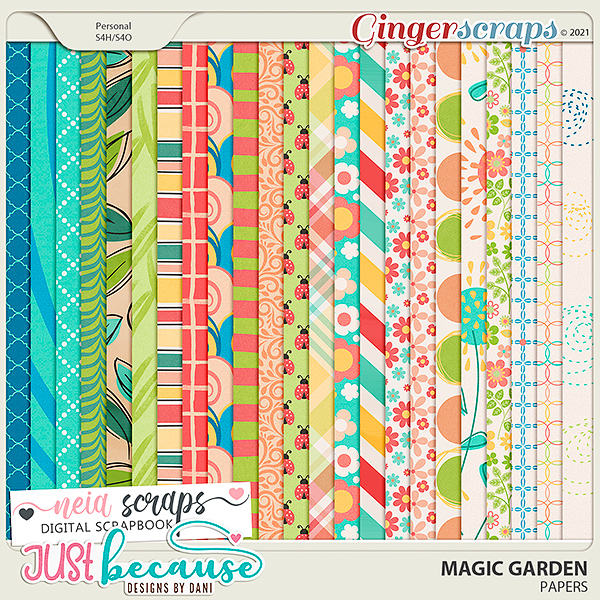 Magic Garden Papers by JB Studio and Neia Scraps