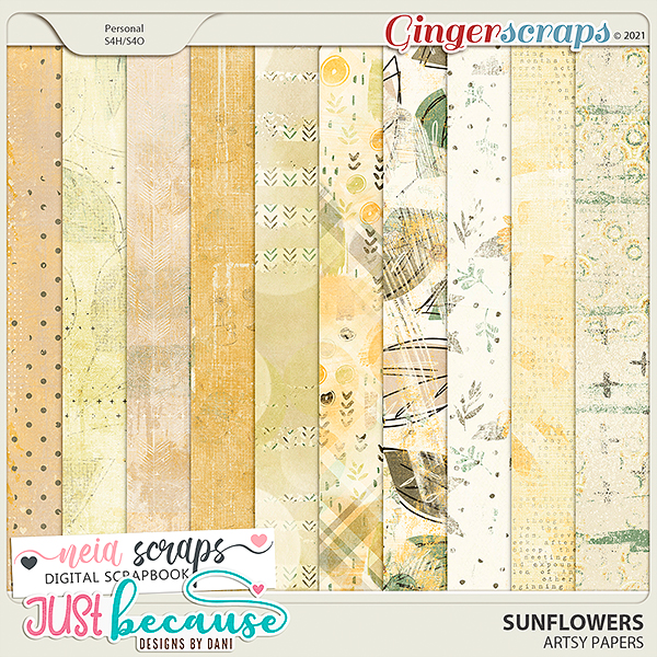 Sunflowers Artsy Papers by JB Studio and Neia Scraps