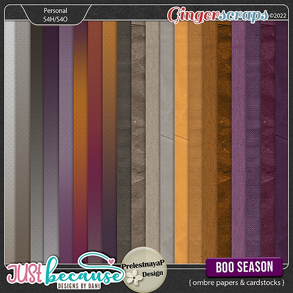 Boo Season Ombre Papers & Cardstocks by JB Studio and PrelestnayaP Design