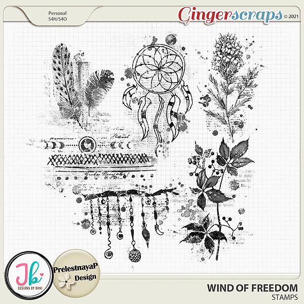 Wind Of Freedom Stamps by JB Studio and PrelestnayaP Design