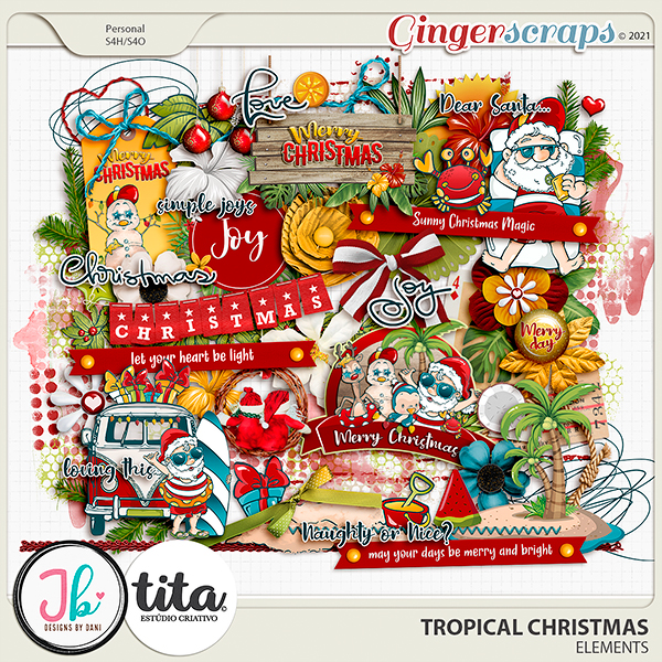 Tropical Christmas Elements by JB Studio and Tita