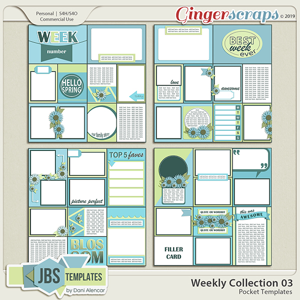 Weekly Collection 3 Pocket Templates by JB Studio