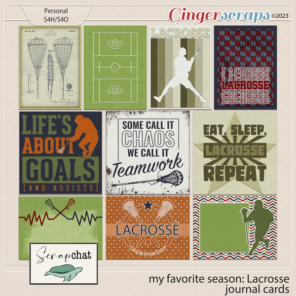 My Favorite Season: Lacrosse Journal Cards by ScrapChat Designs