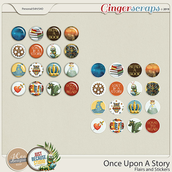 Once Upon A Story Collab - Flairs and Stickers by JB Studio and Jocee Designs