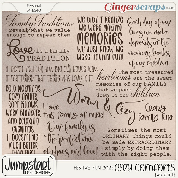 Festive Fun 2021: COZY COMFORTS {Word Art}