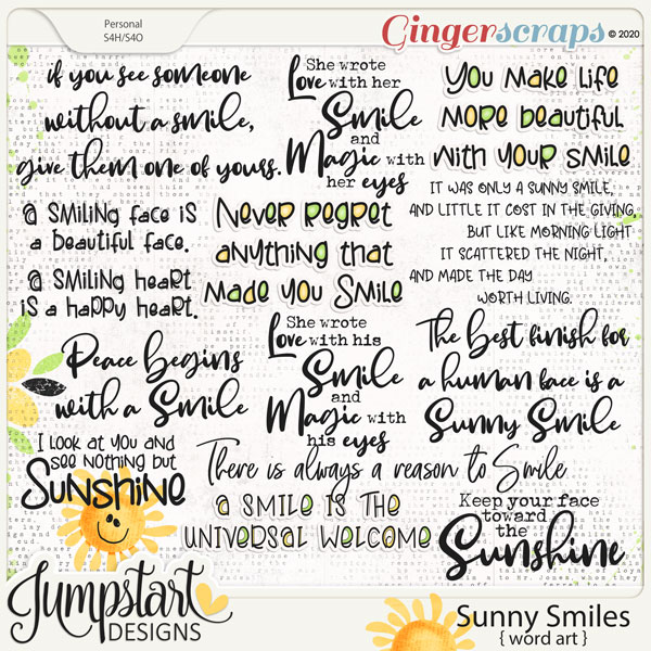 Sunny Smiles {Word Art} by Jumpstart Designs