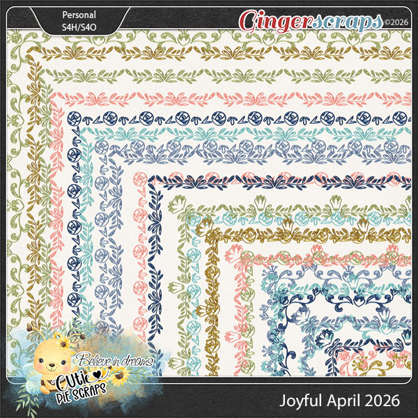 Joyful April 2026 Page Borders