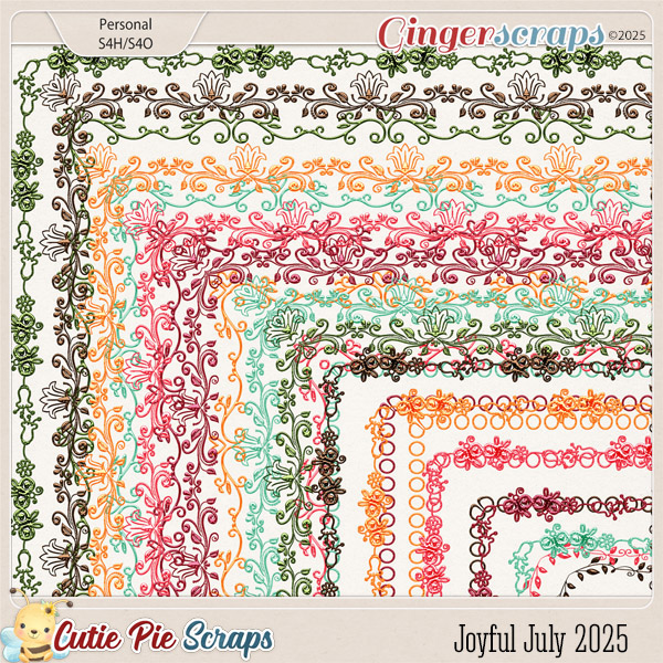 Joyful July 2025 Page Borders