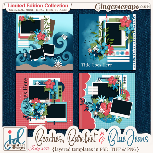 Beaches, Bare Feet & Blue Jeans {Templates}