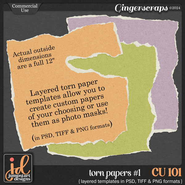 CU & PU 101 ~ Torn Papers {Layered Templates}