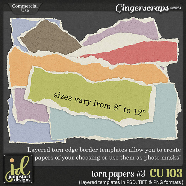 CU & PU 103 ~ Torn Papers {Layered Templates}