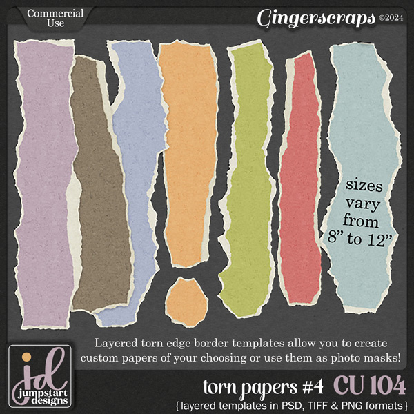 CU & PU 104 ~ Torn Papers {Layered Templates}