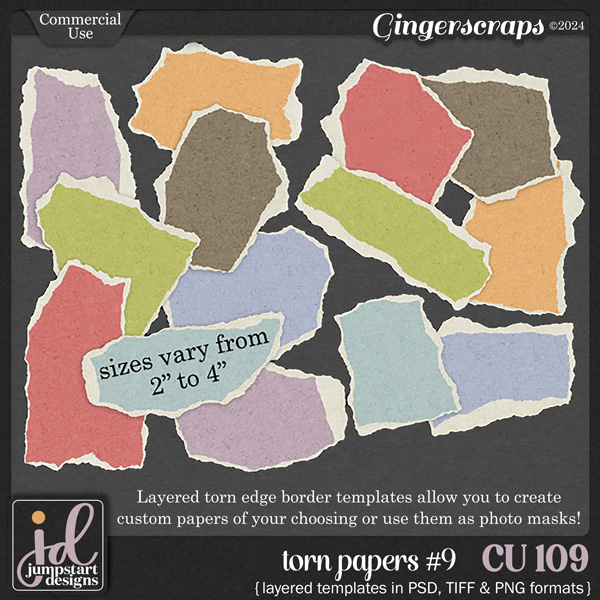 CU & PU 109 ~ Torn Papers {Layered Templates}