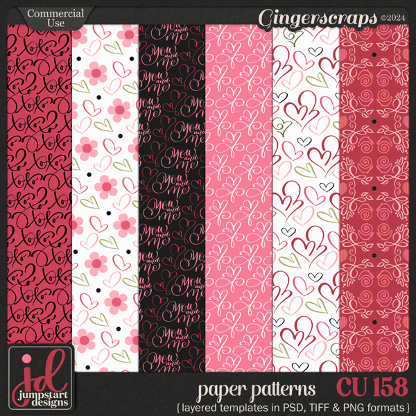CU & PU 159 ~ Paper Patterns {Hearts & Valentines}