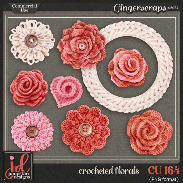 CU & PU 164 ~ Crocheted Florals